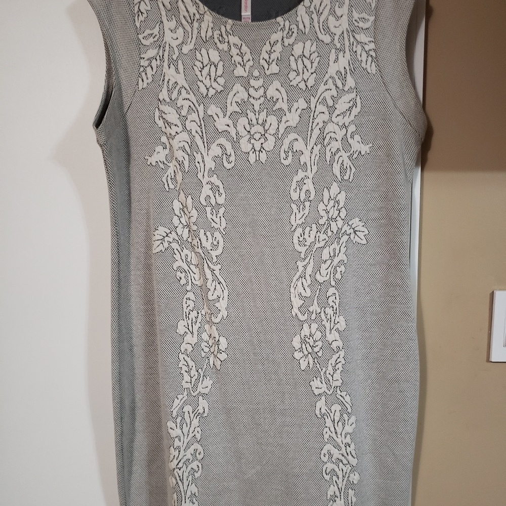 Black and white faux embossed dress